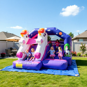 Unicorno magico <span class=keywords><strong>castello</strong></span> gonfiabile con trampolino scivolo combinato all'ingrosso casa di rimbalzo per affari di noleggio <span class=keywords><strong>del</strong></span> partito - Product Image 1