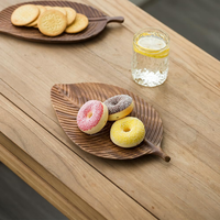 Houten bladvormige dienbladen met aangepast logo, houten serveerblad voor professioneel restaurant servies en sushi presentatie