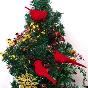 Fournisseur de décorations de Noël, oiseaux cardinaux de Noël sur l'arbre, festival de Noël, oiseaux rouges sur l'arbre en plastique - Product Image 3