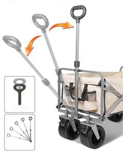 맞춤형 알루미늄 합금 스테인레스 스틸 트롤리 대용량 접을 수있는 캠핑 장비 왜건 무거운 쇼핑 보관 - Product Image 2