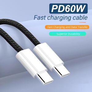 Câble <span class=keywords><strong>de</strong></span> charge USB Type C renforcé noir 3,3 pieds avec alimentation rapide 60W et compatibilité universelle pour téléphone - Product Image 1