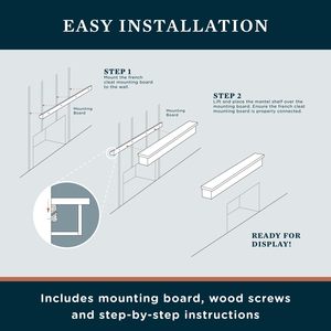 D&eacute;Cor 72 Inch Rustic Floating Fireplace <strong>Mantel</strong> Wood <strong>Shelf</strong> Wooden Wall <strong>Shelf</strong> - Product Image 3