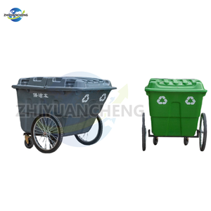 최저가 400L 공공 쓰레기통 | 헤비 듀티 휠 및 핸들이 있는 실외 도난 방지 쓰레기통 - Product Image 5