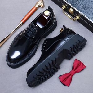 Men's Business Formal Thick-Soled <b>Sneakers</b> Patchwork Pattern Lace-Up Closure Anti-Slip Breathable Lightweight Summer Spring - Product Image 2