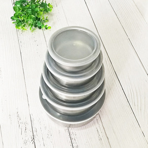Stainless Steel Round Food Storage Container Set 5 Pieces Airtight Lid <b>Lunch</b> <b>Box</b> - Product Image 2