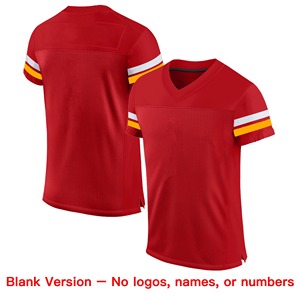 Maillot de football authentique personnalisé rouge, blanc et or, style classique, en maille - Product Image 3