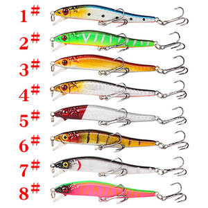 เหยื่อตกปลา Ytqhxy Minnow Lure Floating Bait ขนาด 10.7 ซม. น้ำหนัก 6 กรัม พร้อมตัวสกรูและตะขอสามทาง สำหรับตกปลาแบส 8 ชิ้น - Product Image 1