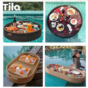 Bandeja Tejida de Ratán Resistente a la Intemperie para Fiestas en la Piscina y Reuniones de Verano - Product Image 6