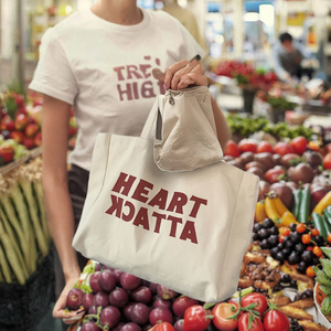 Grand sac fourre-tout en toile de coton personnalisé avec logo imprimé, motif naturel vierge - Product Image 3