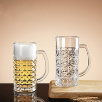 Verre à bière haute capacité avec poignée, verre à bière pression épais pour bar, restaurant, fête, vaisselle de bar