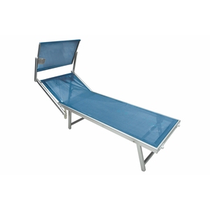 Lettino Prendisole RICCIONE BEACH in Alluminio Textilene 2/1 Blu Melange - Product Image 2