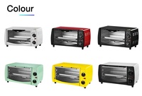Mini four électrique de couleur noire de 12 litres avec plaque de cuisson et minuterie de 30 minutes