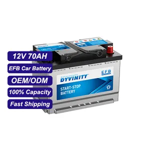 EFB汽车电池12v汽车电池12v 70Ah JIS DIN标准汽车启动停止电池