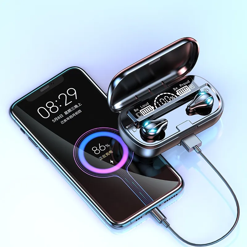 Surround Sound HIFI Fone TWS ANC Audionic Earbuds ANC MINI TWS Anc Auriculares Gaming Auricolares Earbuds with Powerbank 2000mAh