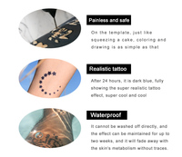 Pochoirs de tatouage au henné temporaires personnalisés 100% encre de jus vinyle imperméable PVC bras faux tatouage fleurs autocollants