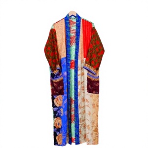 Robe de mariée élégante en soie de style vintage pour femmes, kimono en dentelle, robe de plage, vêtements de nuit, vêtements de maternité d'été, doux et respirant - Product Image 1