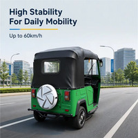 Tuk-Tuk Passager de Haute Qualité, Petit Tricycle Électrique Compact à 3 Roues pour Adultes, Mini Keke pour Quatre Passagers, Tourisme avec Toit