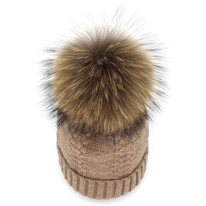 15cm véritable fourrure de raton laveur pompons <span class=keywords><strong>pas</strong></span> <span class=keywords><strong>cher</strong></span> femmes tricot hiver fourrure pompons <span class=keywords><strong>bonnet</strong></span> - Product Image 1