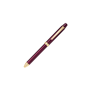 Stylo multifonction 4-en-1 BTHRT5SR, 3 couleurs, pointe bille 0,7 mm + mine 0,5 mm, mécanisme rotatif et à clic, corps en laiton peint - Product Image 3