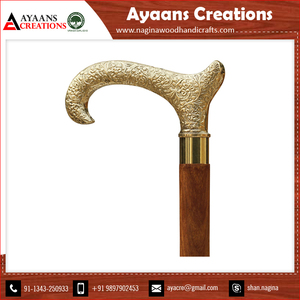 AYAANS-Bastón de madera tallado a mano, bastón plegable ajustable con luz LED para personas mayores - Product Image 3