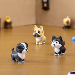 Miniatura de Perro Border Collie y Bulldog Francés, Adorno Decorativo de PVC para Coche, Accesorios de Bricolaje, Modelo de Animal - Product Image 4