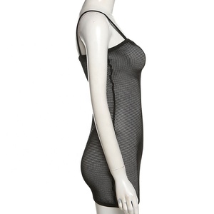 <span class=keywords><strong>Mini</strong></span> Abito Sexy <span class=keywords><strong>Trasparente</strong></span> e Traspirante da Donna, Estivo, Senza Maniche, Scollato sulla Schiena, Aderente, per Club e Feste - Product Image 5
