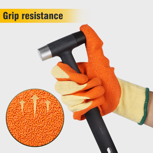 Guantes de algodón XINGYU de alta calidad, 10G, Concha amarilla, revestimiento de látex naranja, guantes de látex de seguridad para el trabajo - Product Image 3