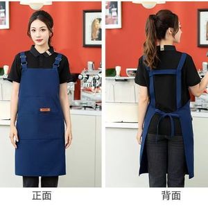 Canvas <b>Apron</b> <b>Kitchen</b> Household Stain Resistant Work Wear Cooking Uniform <b>Aprons</b> - Product Image 2