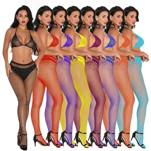 Sexy stockings white diamond fishnet stockings colorful diamond bottoming pantyhose