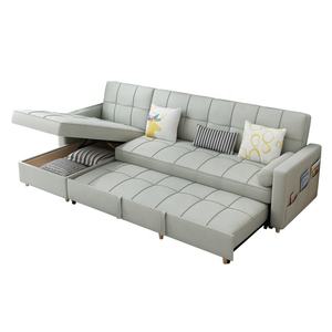 Sofá cama multifuncional pequeña sala de estar almacenamiento doble esquina concubina sentado y durmiendo doble uso plegable - Product Image 1