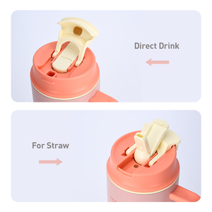 แก้วกาแฟสุญญากาศแบบพกพา ดีไซน์ทันสมัย ผลิตตามสั่ง พร้อมฝา <span class=keywords><strong>2</strong></span> in 1 และหลอด - Product Image 3