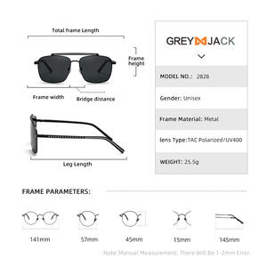 Gafas de sol polarizadas Greyjack para hombre, montura de metal negro, protección UV400, lentes cuadradas grandes, gafas para conducir - Product Image 2
