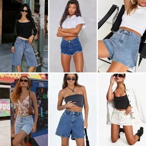 Shorts de Mezclilla Estilo Curvy para <span class=keywords><strong>Mujer</strong></span>, Talla Grande, Cintura Media, Sin Arrugas, Estilo Casual, Venta al Por Mayor de Fábrica - Product Image 2