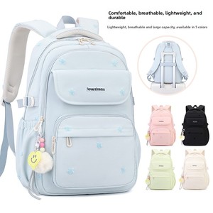 Mochila Escolar Transpirable, Resistente al Desgaste, de Color Sólido, para Estudiantes Universitarias, Estilo Simple - Product Image 3