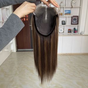 พร้อมส่ง ท็อปเปอร์ผมขนาด 8"X10" ทำมือ วิกผมแท้จากยุโรป ผมมนุษย์บริสุทธิ์แบบดิบ มินิวิกแบบลูกไม้สำหรับผู้หญิง - Product Image 1