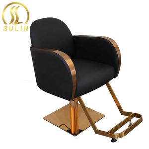 Bán buôn tùy chỉnh cắt tóc ghế cho tiệm hớt tóc với hiện đại cắt tóc ghế vàng kim loại khung nhà máy Giá bán - Product Image 6