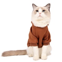 À la mode bleu britannique court chat petit chien de taille moyenne Teddy à capuche polaire sweat pour animaux de compagnie hiver approvisionnement transfrontalier solide