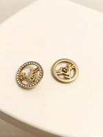 Boutons ronds en alliage de zinc avec strass, plaqués, écologiques et lavables pour robes et vêtements féminins