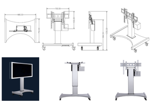触摸屏显示器交互式智能板展示板支架电子优质柔性落地式移动支架 - Product Image 2