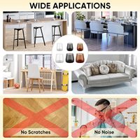 Protections de pieds de meubles en silicone antidérapant robustes, protège-planchers pour chaises et tables, anti-rayures pour usage commercial et de bureau