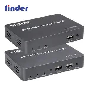 4K 150M USB IR HDMI KVM Extender dengan Kabel UTP Melalui IP Ethernet Mendukung Koneksi Satu Ke Multi-Point dan Cascade