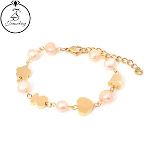 Pearl Bracelet Gold Women Bracelet Gold Elegant Stainless Steel Jewelry Suppliers Woman Chain Bracelet