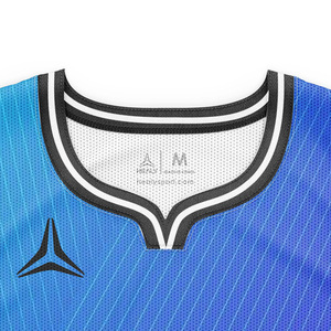 Maillot de basket Healy Bold Blue, col en V, sans manches, en mesh, impression sublimée, unisexe, adulte, coupe classique, respirant, toutes saisons - Product Image 3