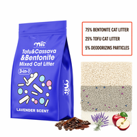 Litière pour chat B2B en bentonite, manioc et tofu, faible teneur en poussière, forte agglomération, 4L 8L, support marque privée
