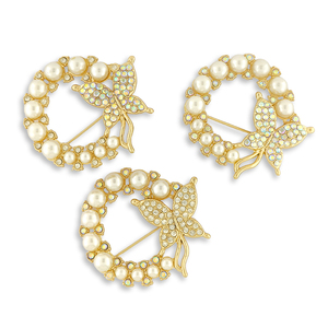 Venta al por mayor de broches de mariposa de moda para mujer Hebillas de zapatos de gama alta con incrustaciones de diamantes de aleación y accesorios de Ropa Retro - Product Image 2