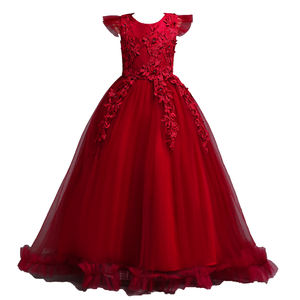 Stile occidentale abito da sposa ragazza fiore rosa tulle vestito da principessa elegante compleanno ragazza <span class=keywords><strong>abiti</strong></span> da festa <span class=keywords><strong>per</strong></span> 8Y - Product Image 2