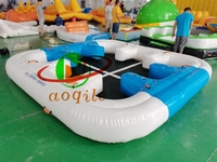 Île flottante gonflable en PVC 3,6x3,6m, bar aquatique, transats pour rivière paresseuse, île de fête, certifiée CE, taille personnalisable