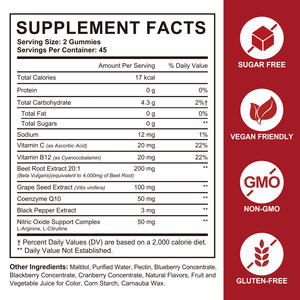 Gomitas de Extracto de Remolacha de Marca Propia SOLOTREE, Suplementos de Superalimentos, Gomitas de Raíz de Remolacha para la Presión Arterial y la Salud del Corazón - Product Image 2