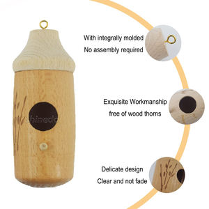 Jaula de madera creativa para pájaros colgante, casa de colibrí elegante para Wren Swallow Sparrow, Nido de Pájaro de jardín duradero - Product Image 4