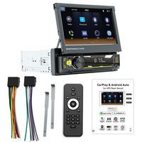 Unidad Principal Bluetooth Universal para Auto con Carga Rápida USB, Carplay y Android Auto Inalámbricos, Pantalla Táctil de 7 Pulgadas y Reproductor de DVD